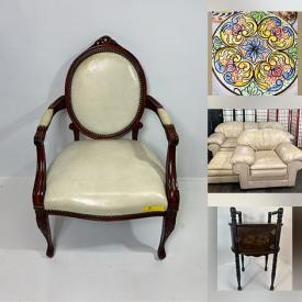 MaxSold Auction: This online auction features Victorian armchair, area rugs, vintage smoking stand, vintage sewing machine, antique dresser, marble top tables, art glass, Franciscan earthenware, art pottery, vintage bottles, small kitchen appliances, drafting table, mini fridge, and much more!!!